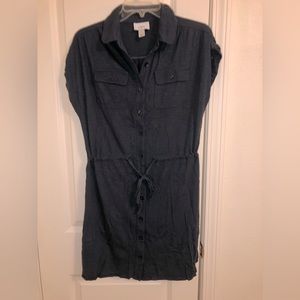 Navy blue button up dress